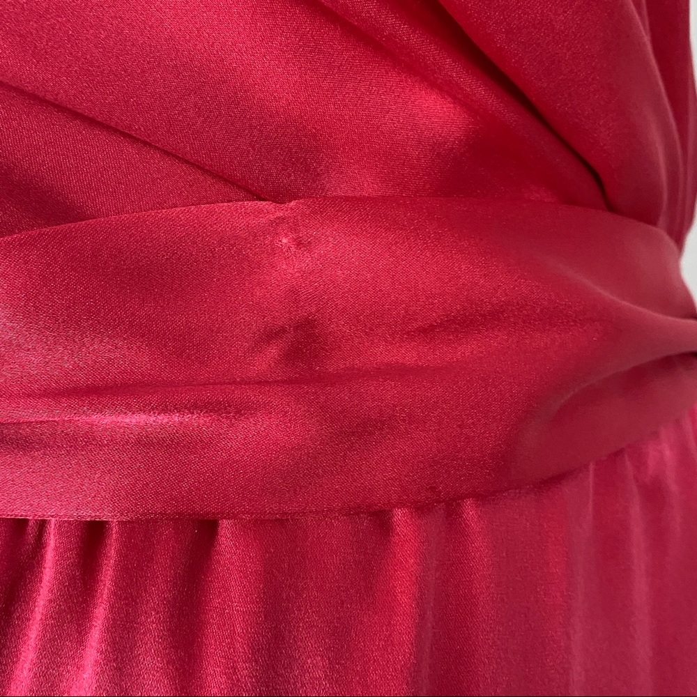 NEW ALICE + OLIVIA PINK SILK WRAP MAXI DRESS - Picture 7 of 12